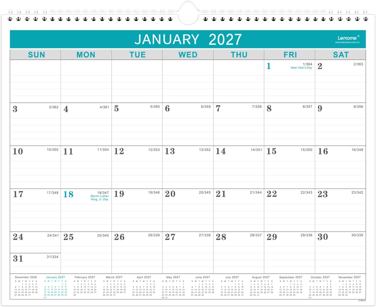 Lemome Calendar 2027 Office Home Planning & Organizing, 11.5" x 14.6"