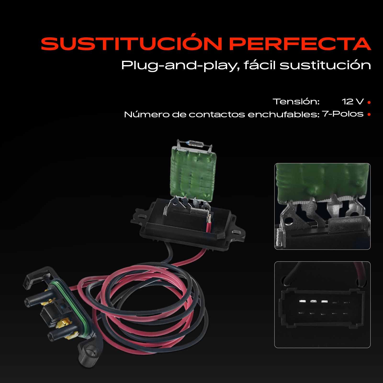 Frankberg Resistencia del calentador Regulador del soplador Compatible con Clio III BR0/1 CR0/1 Clio III Grandtour KR0/1 Modus/Grand Modus F/JP0 Replace# 7701209803