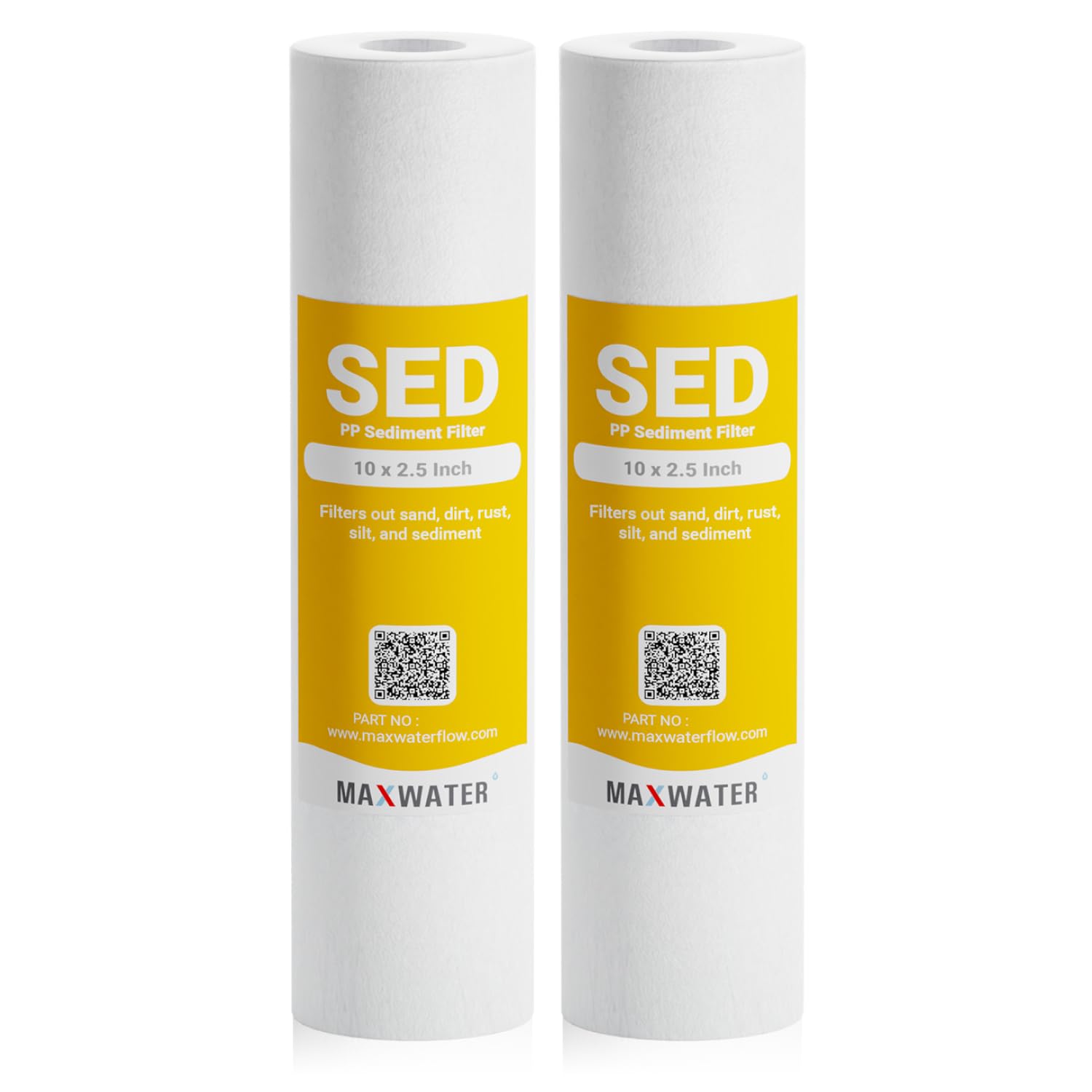 Max Water 5 Micron 10 x 2 5 Sediment Filter Cartridge Replacement for Reverse Osmosis and Whole House
