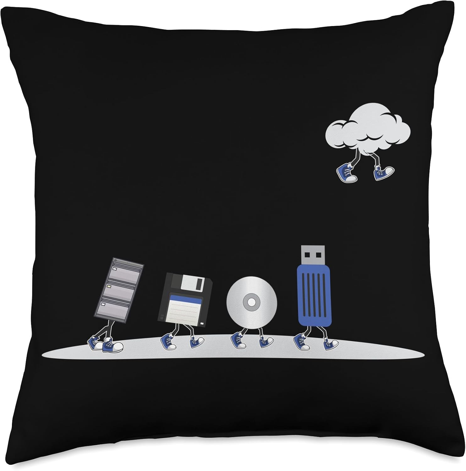 IT GEEK, PC Storage Devices Evolution Computer Nerd Throw Pillow