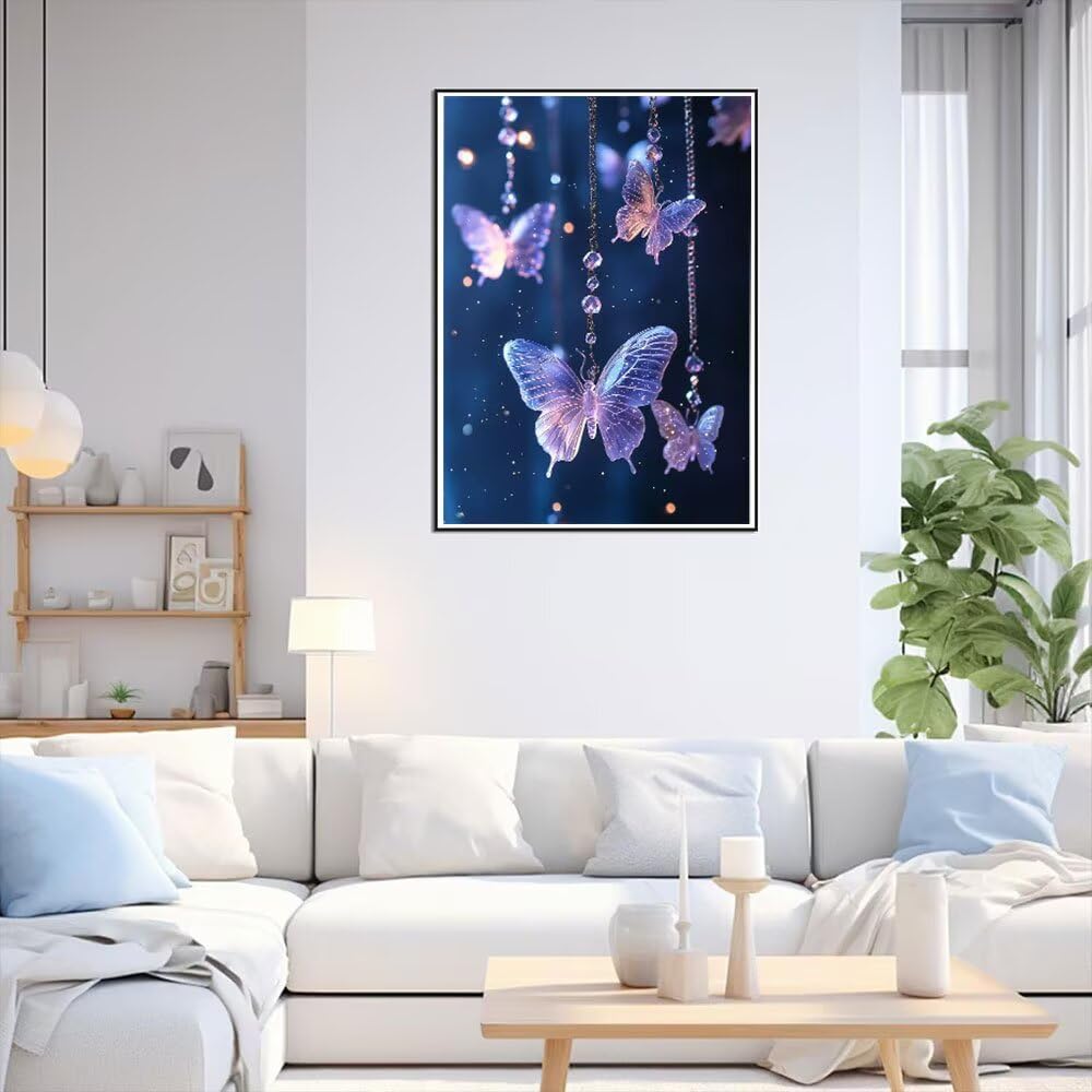 Diamentowe zestawy artystyczne, pełne wiercenie dla dorosłych, fioletowy motyl zestaw do malowania diamentowego dla dzieci, DIY, pełne wiercenie, kryształ, haft, rękodzieło, prezenty, poprawa