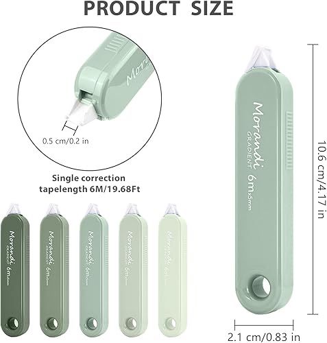 Miniatura 2 de Cinta correctora de 5 piezas, estética, bonita cinta extraíble blanca, de secado rápido, corrección instantánea, fácil de usar para suministros