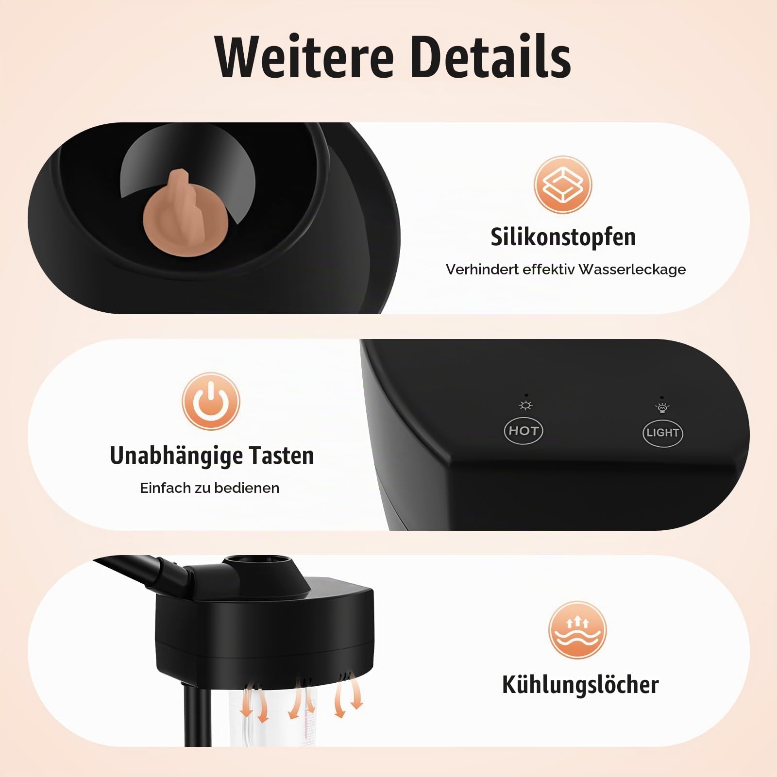 Vapozon Ozon Bedampfer Höhenverstellbare Gesichtsdampfer 360° Drehbar | Tiefenpflege Professionelle Salon SPA Gesichtspflege Dampfgerät