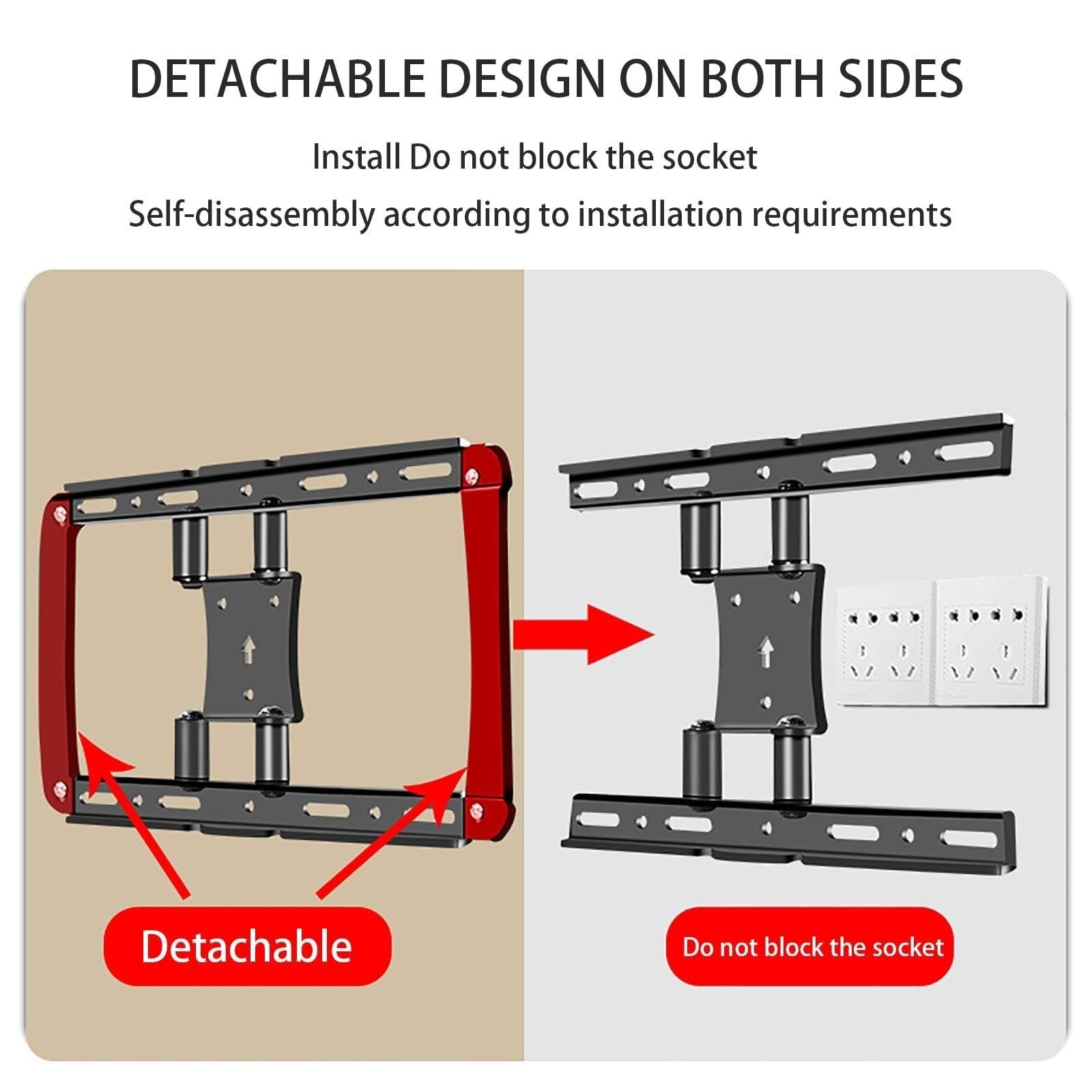 Soporte de pared articulado para TV para pantallas LED LCD planas y curvas, inclinable y giratorio con compatibilidad VESA de 800 x 600 mm