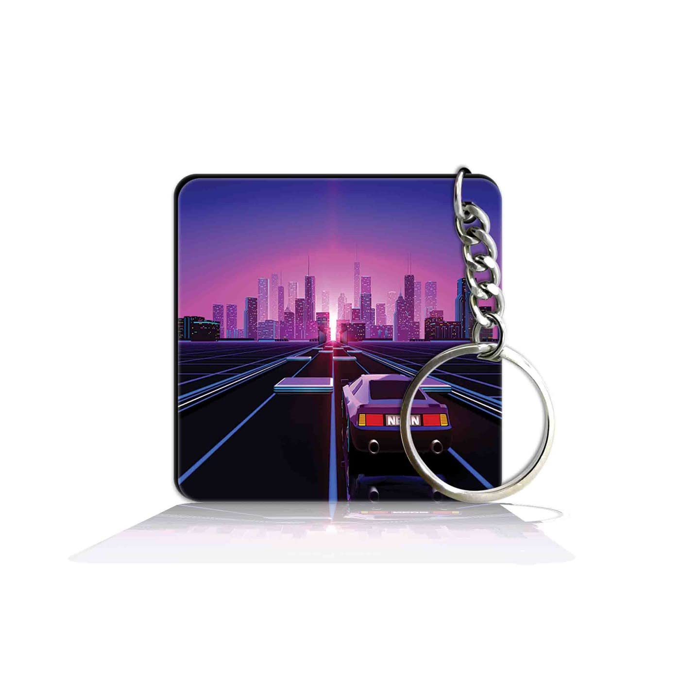 party gift Printed Square Keyring Keychain for Bag Wallet Purse Bike Car Cycle Lock Key House Keys 009-picture-4