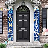 2 Pieces 1st Birthday Party Decorations Mr. Onederful Birthday Banner 1st Birthday Porch Sign...