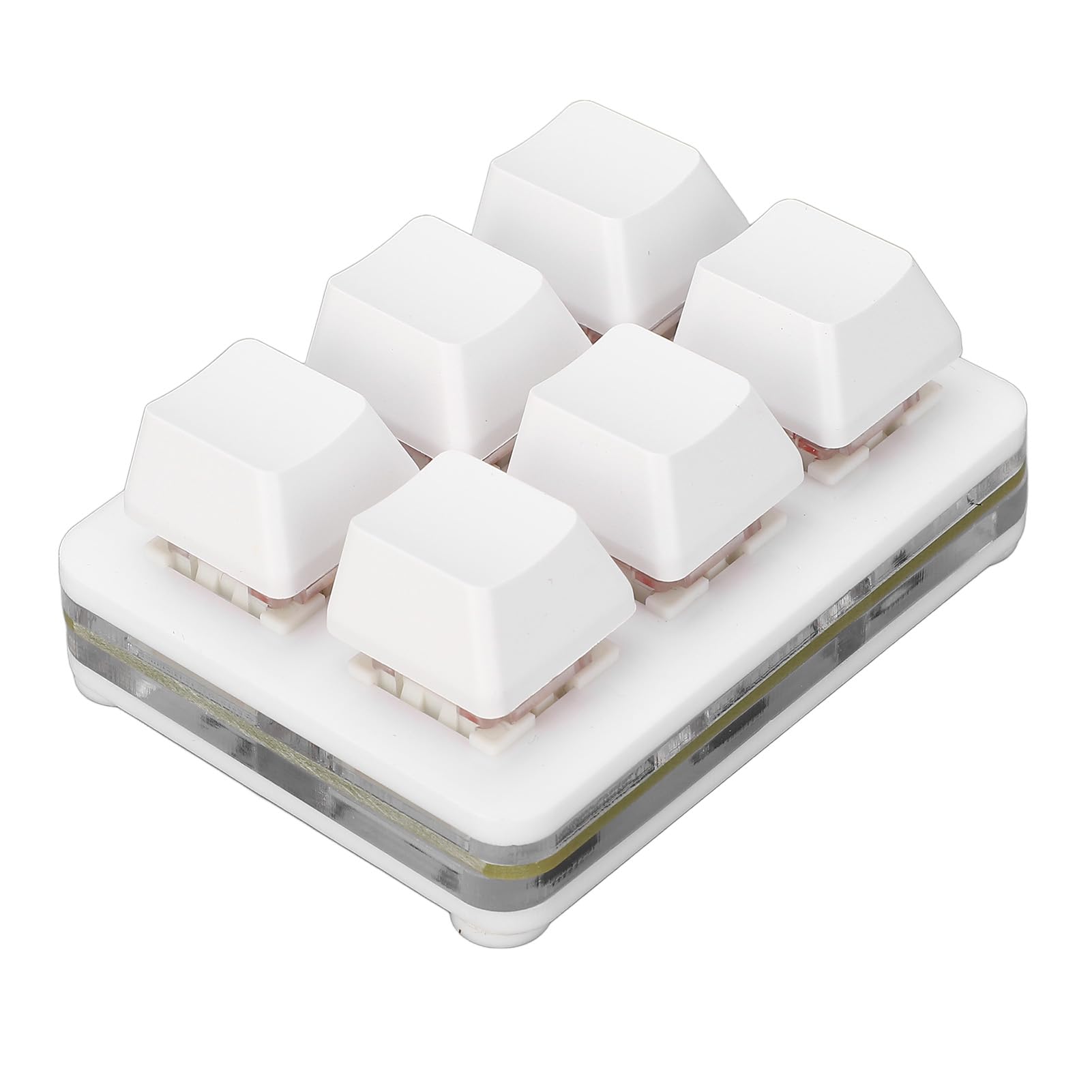 Clavier à 6 Touches, Clavier Macro Filaire USB C Programmable, Clavier Mécanique Rvb échangeable à Chaud, avec Interrupteur Rouge (White)