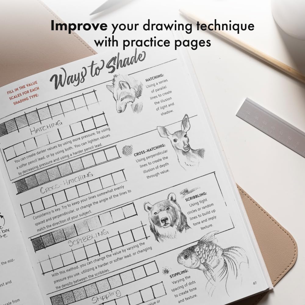 The Artist's Drawing Book: Learn How to Draw, Sketch, Shade, and More with Easy Lessons and Practice Pages - Image 6