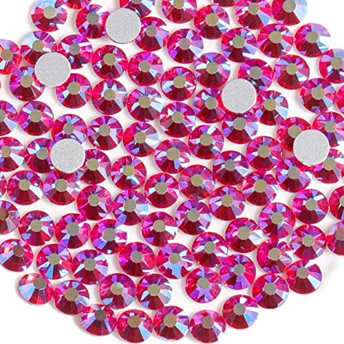Image of Beadsland 2880pcs Flat Back Crystal Rhinestones Round Gems for Nail Art and Craft Glue Fix, Light Siam AB, SS20,4.6-4.8mm