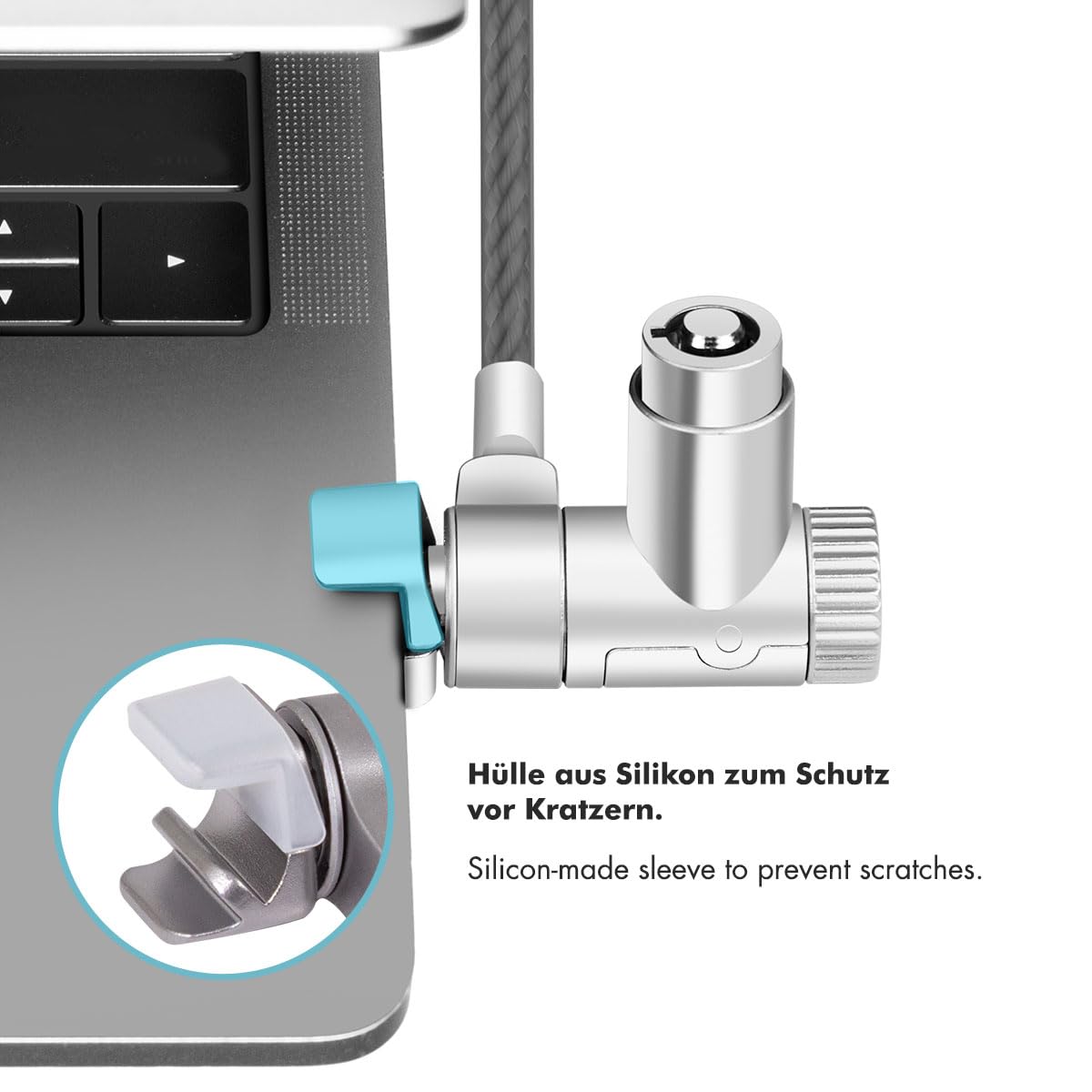 LogiLink NBS015 - MacBook Pro Diebstahlsicherung, 2 m schnittfestes Kabel, 14" & 16" (2021–2024)