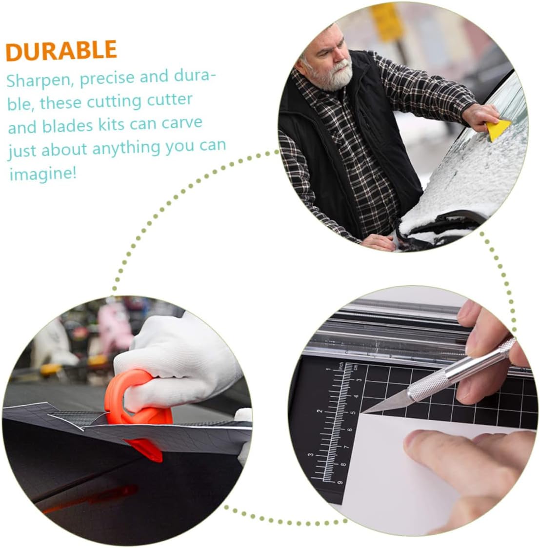 Amosfun 1set Car Wrapping Tool Kit Window Tint Tools Vinyl Wrap Installation Kit Accessories