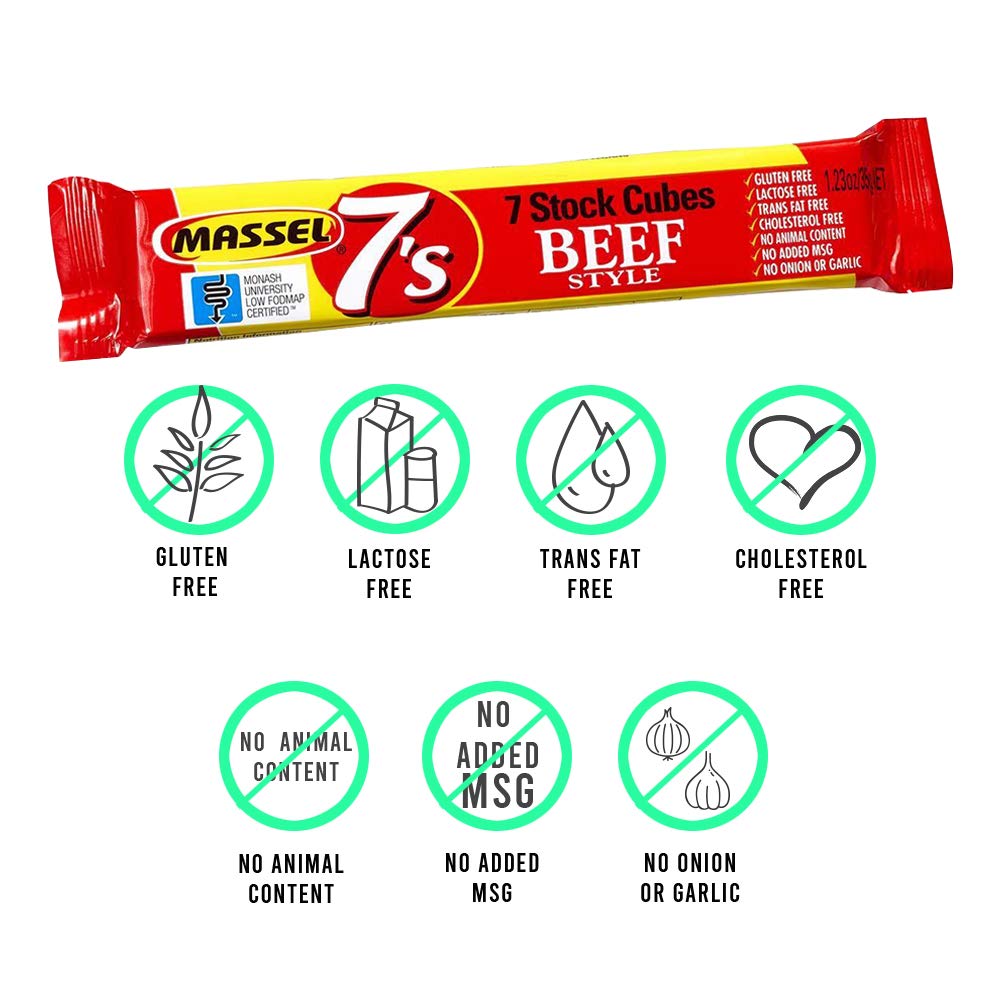 Massel 7's Vegan Bouillon Stock Cubes Gluten-Free Beef Broth Flavour 35g Pack of 10