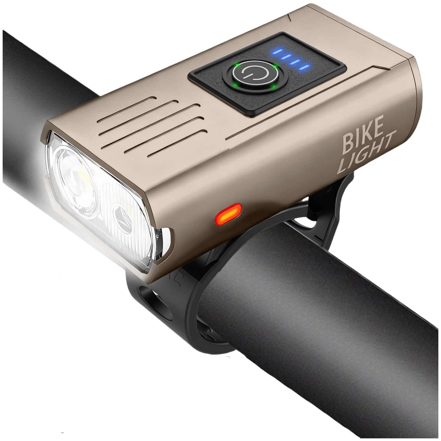 The 2025 Upgraded Front and Rear Bike Lights (Khaki Version) use durable material with IPX4 waterproof USB-rechargeable easy to install and meet mountain bike riding needs โ image 1