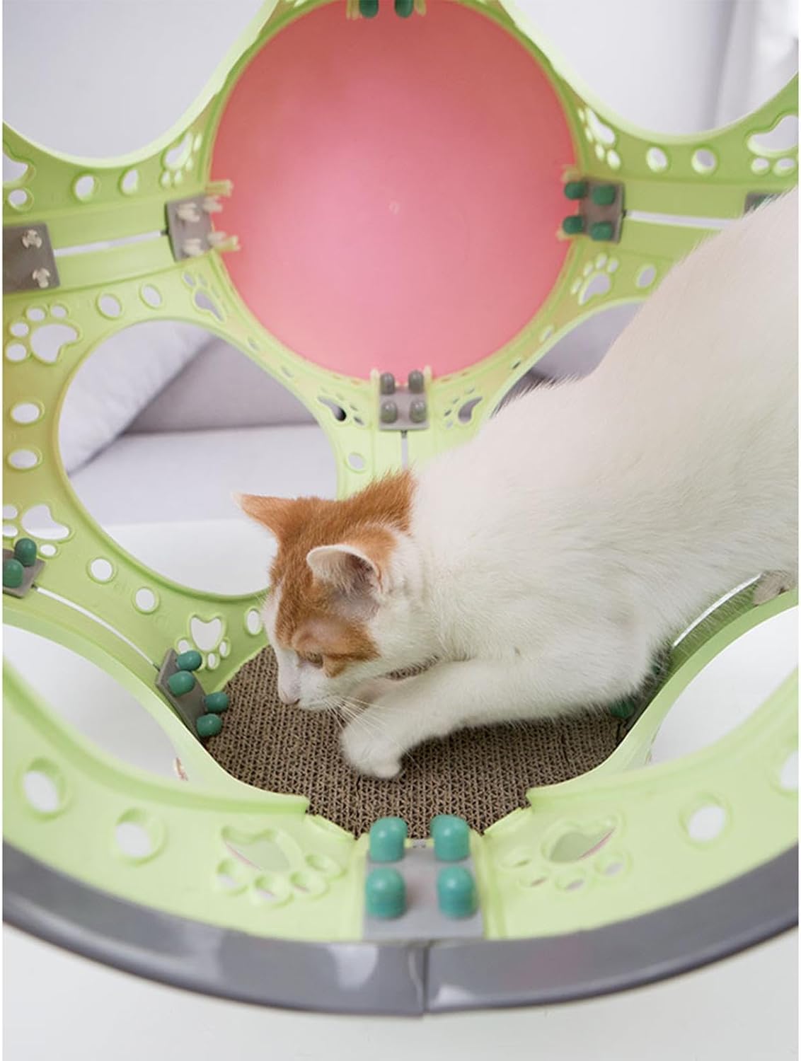 Cat Tunnel Tube Cat Climbing Frame Home Bed Training Furniture Protector Cute Playing Pay Toy Pet Interactive Toy for Kitten Dogs Puppy, White