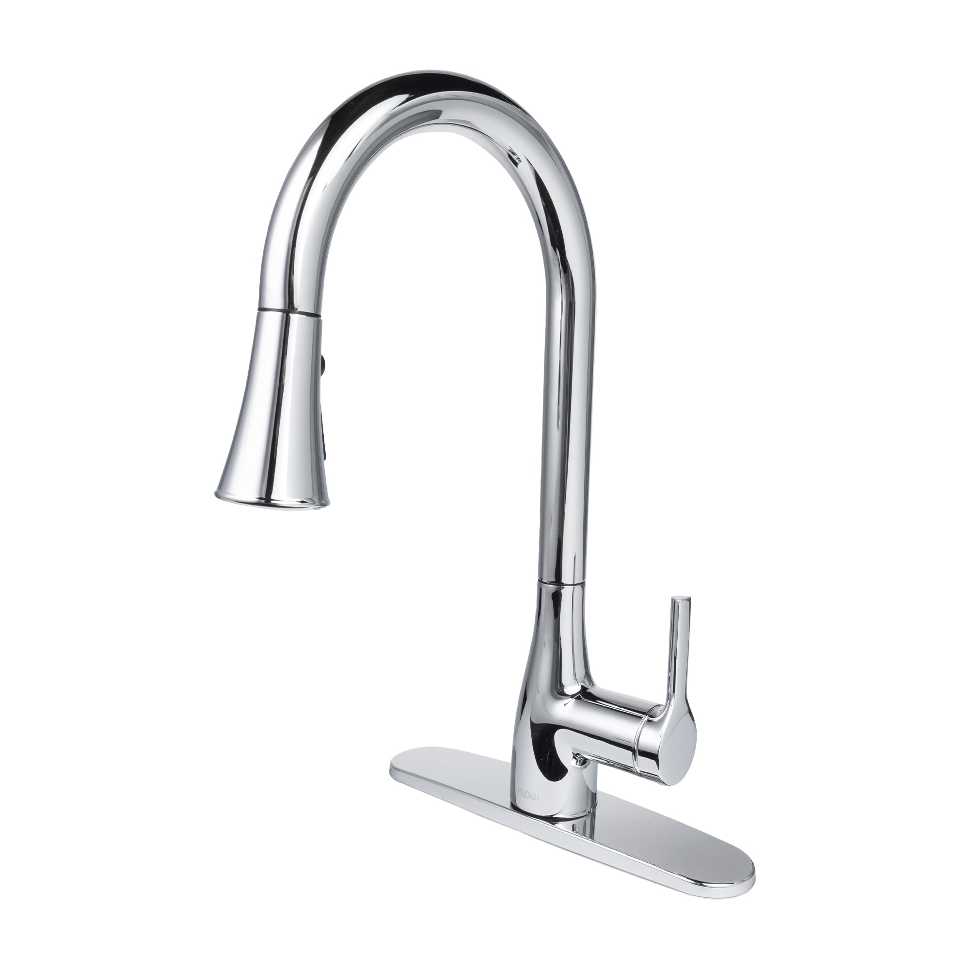 Bio Bidet Flow Classic Kitchen Faucet with Retractable Pull Down Sprayer, One-Handle, Easy Clean Finish, Chrome