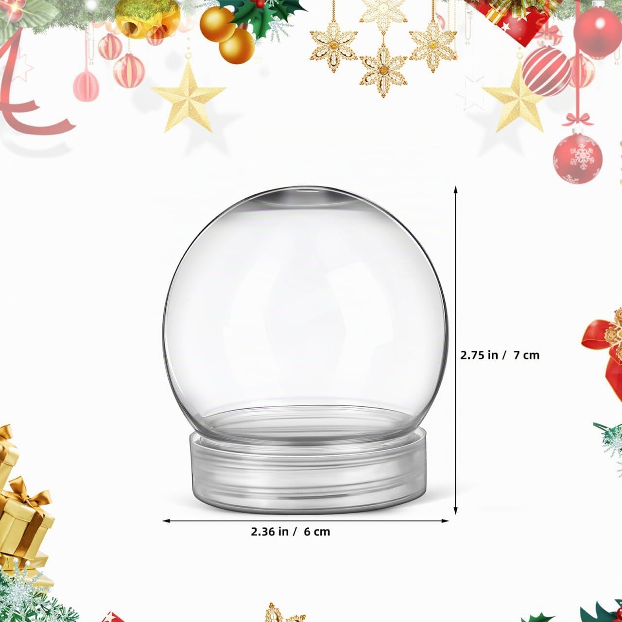 150ml Leere Schneekugel Mit Schraubverschluss, 40 Stück Weihnachten DIY Schneekugeln Zum Befüllen, Kunststoff-Schneekugeln Set Für Lichterketten, Kekse, Pflanzen, Blumen