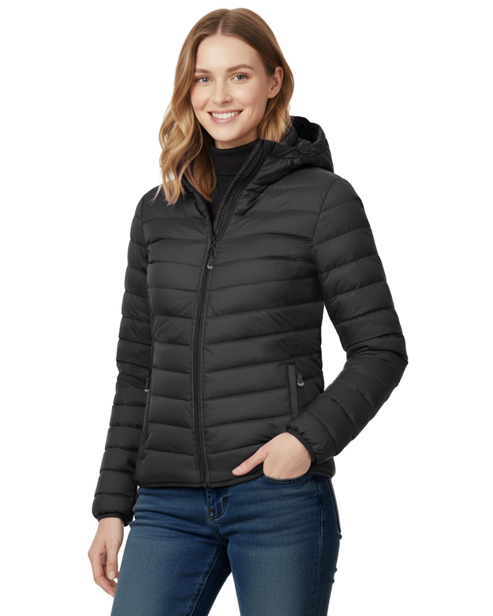33,000ft Damen Leichte Steppjacke Packbare Übergangsjacke mit Kapuze für Frauen Gefüttert Warme Pufferjacke für Outdoor, Freizeit und Wandern