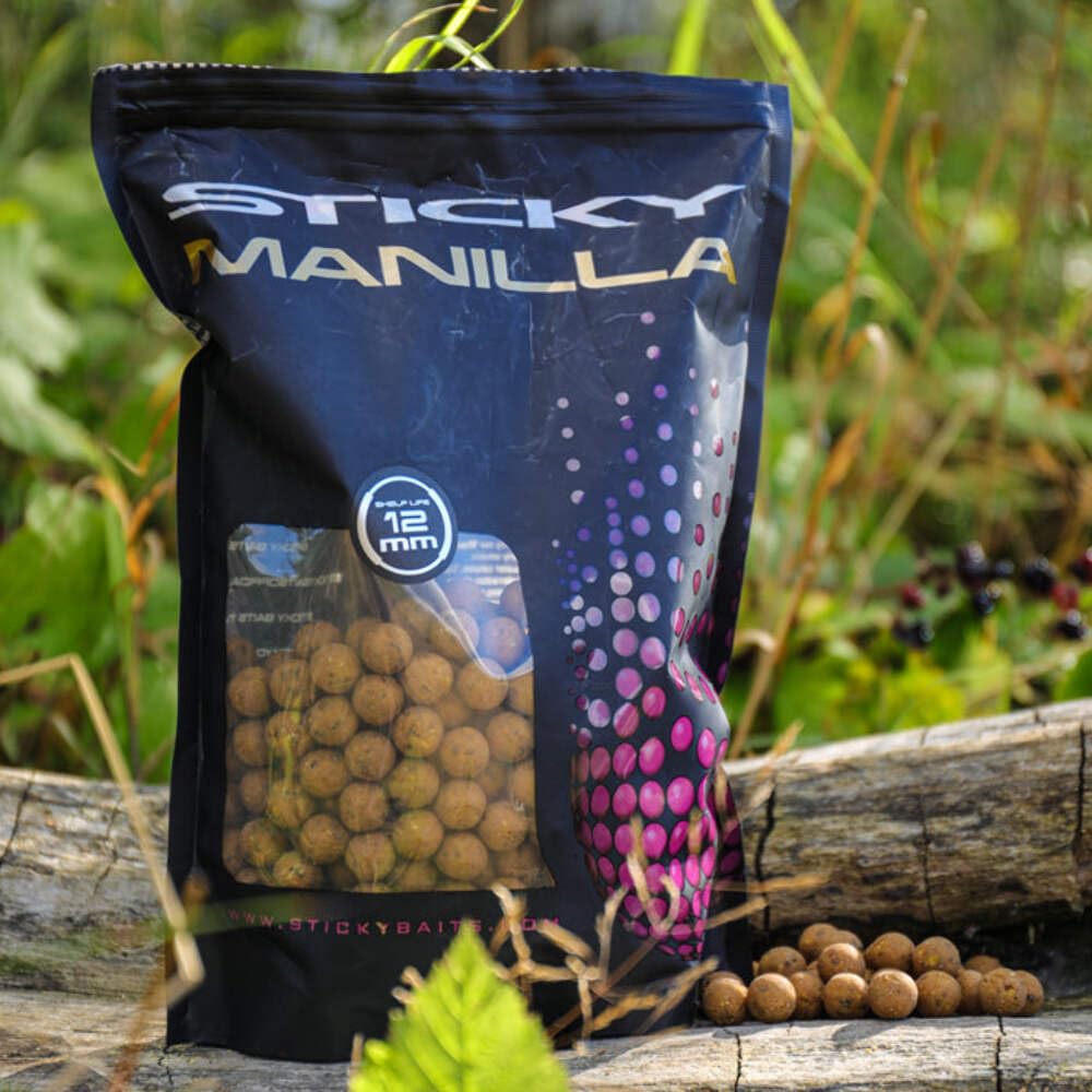 Sticky Baits Manilla Shelf Life 16mm 5k Carp Bait, White/Black, One Size
