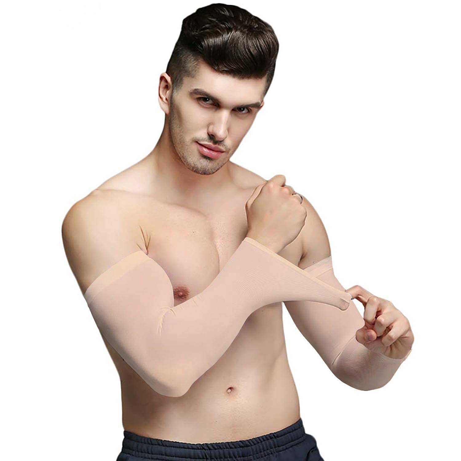 KPV Cotton,Nylon Arm Sleeve For Men & Women - Skin Color