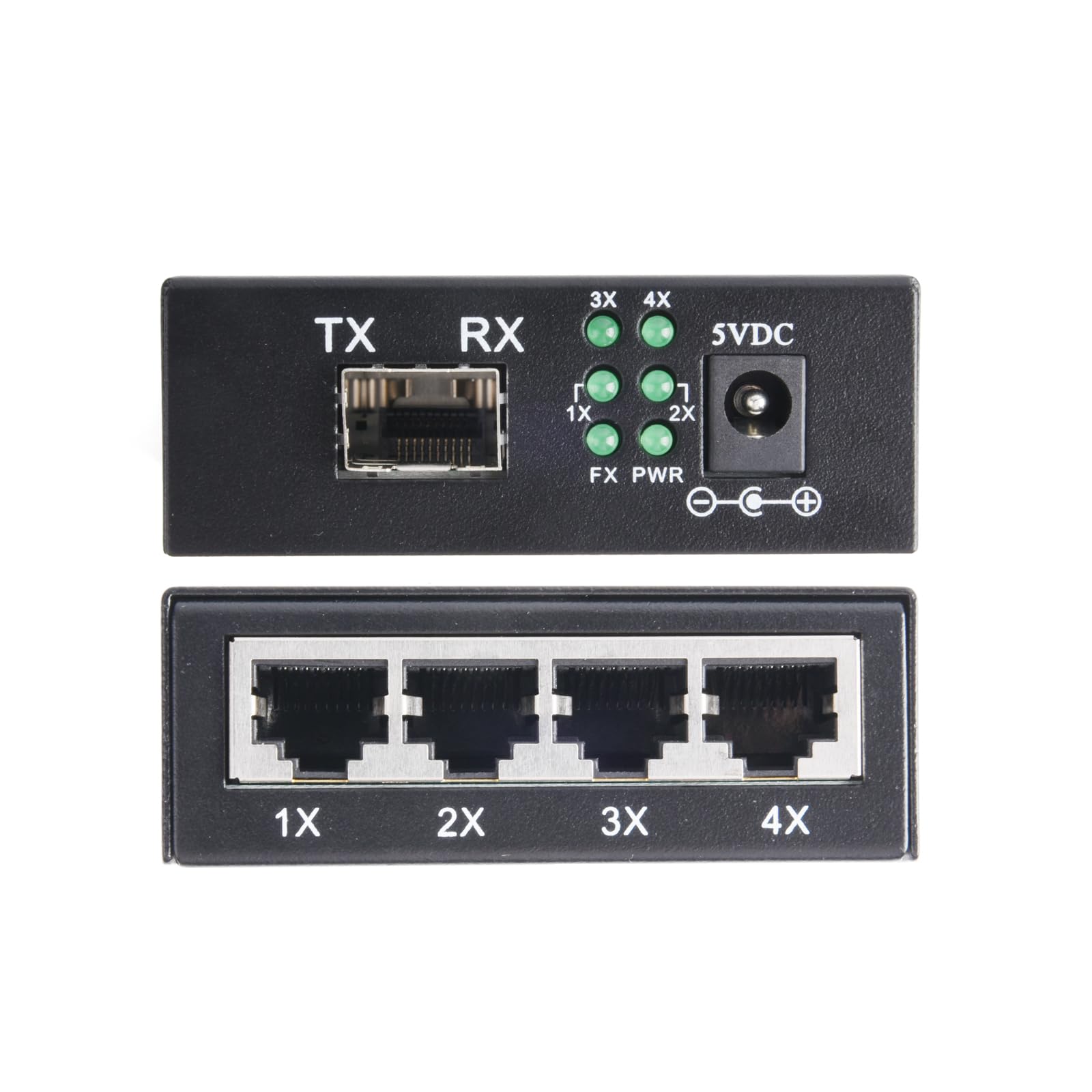2 Stück Gigabit Ethernet LWL Medienkonverter Glasfaser 10/100/1000 Mbps inklusive SFP und RJ45 Single-Mode Dual SC Faser, 1310nm / 1550nm,3KM