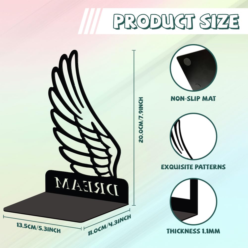 Peacoblue Metal Bookends for Shelves, Modern Decorative Heavy Duty Study Book Support Stoppers for Office, Desk, Shelf, Room 5.3