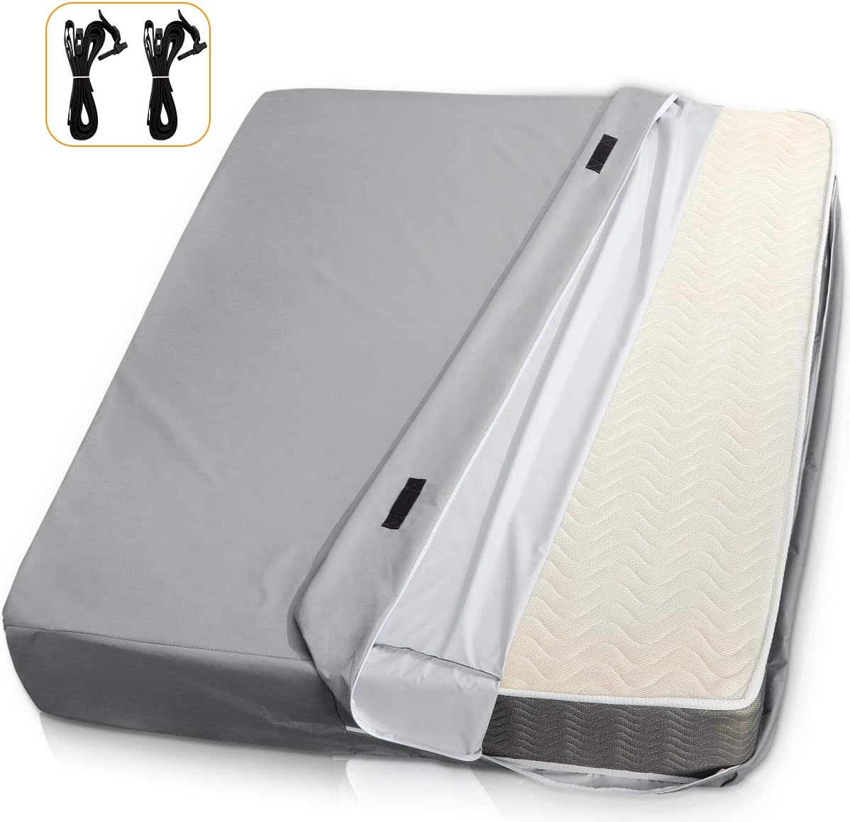 BYSURE Mattress Bag with 8 Handles for Moving and Storage – Queen Size – Reusable Cover with Strong Zipper Closure – Extra Thick Mattress Protection