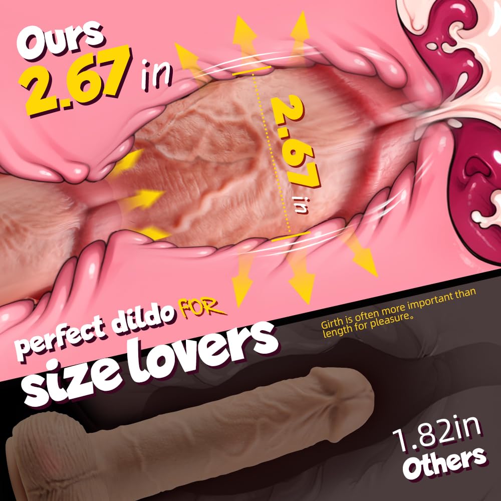 10.43" Thrusting Dildos Vibrator with 6 Thrusting Speeds & 10 Vibrations, Large Realistic Dildo Vibrating Dildo for G-spot Anal Play, Lubisey Big Black Dildo with Remote Control Sex Toys for Women&Men