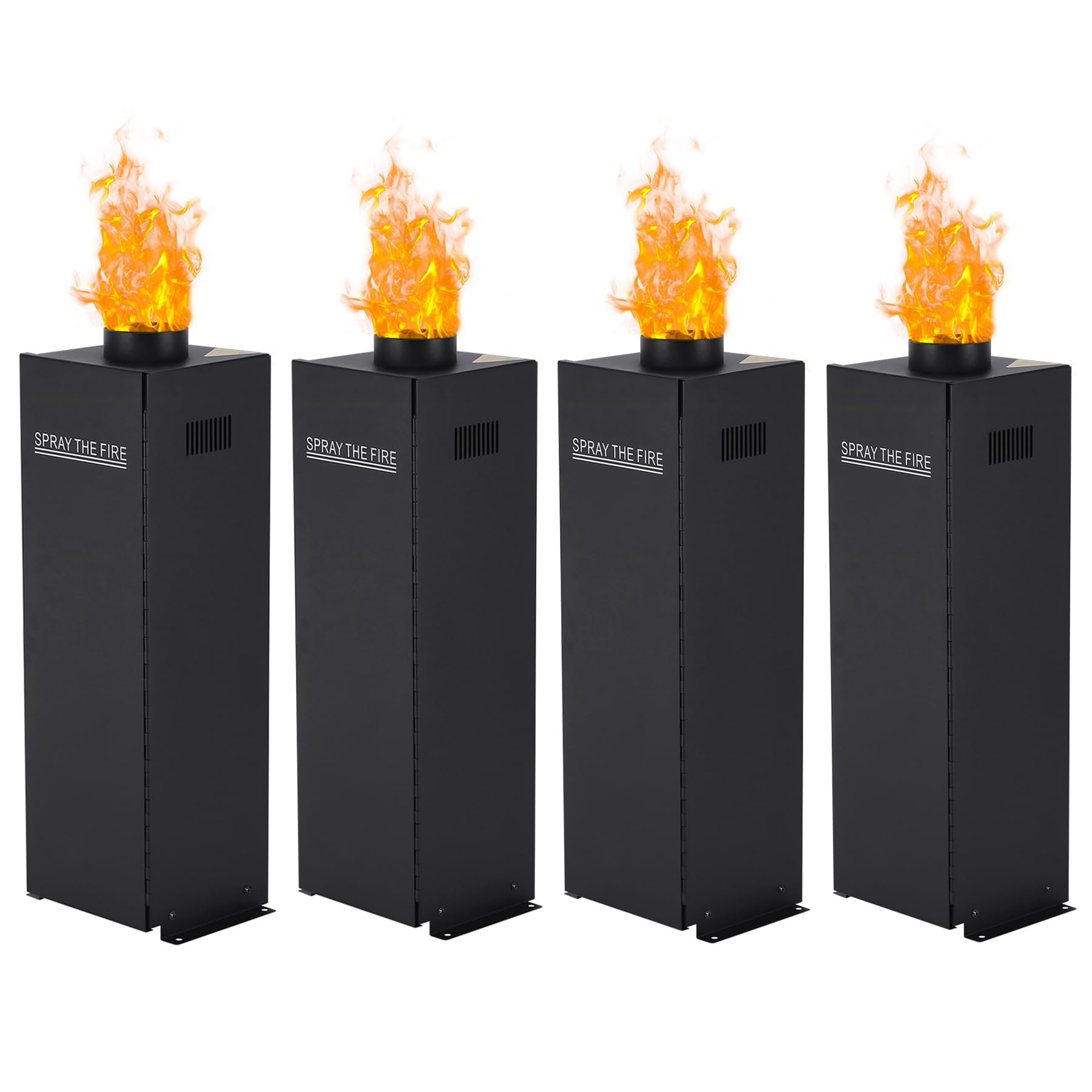 Flammenprojektor DMX512, 200W Bühnen Flammeneffektgerät mit Pilzflammen, Professioneller Flammenwerfer für Bühnen und Partys, Mehrfarbig Feuereffekt - 4 Stück