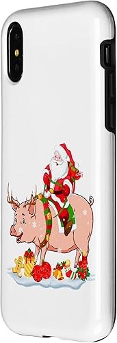 Miniatura 8 de iPhone 12 mini Santa Riding Reindeer Pig Christmas Pig Farmer Lover Case