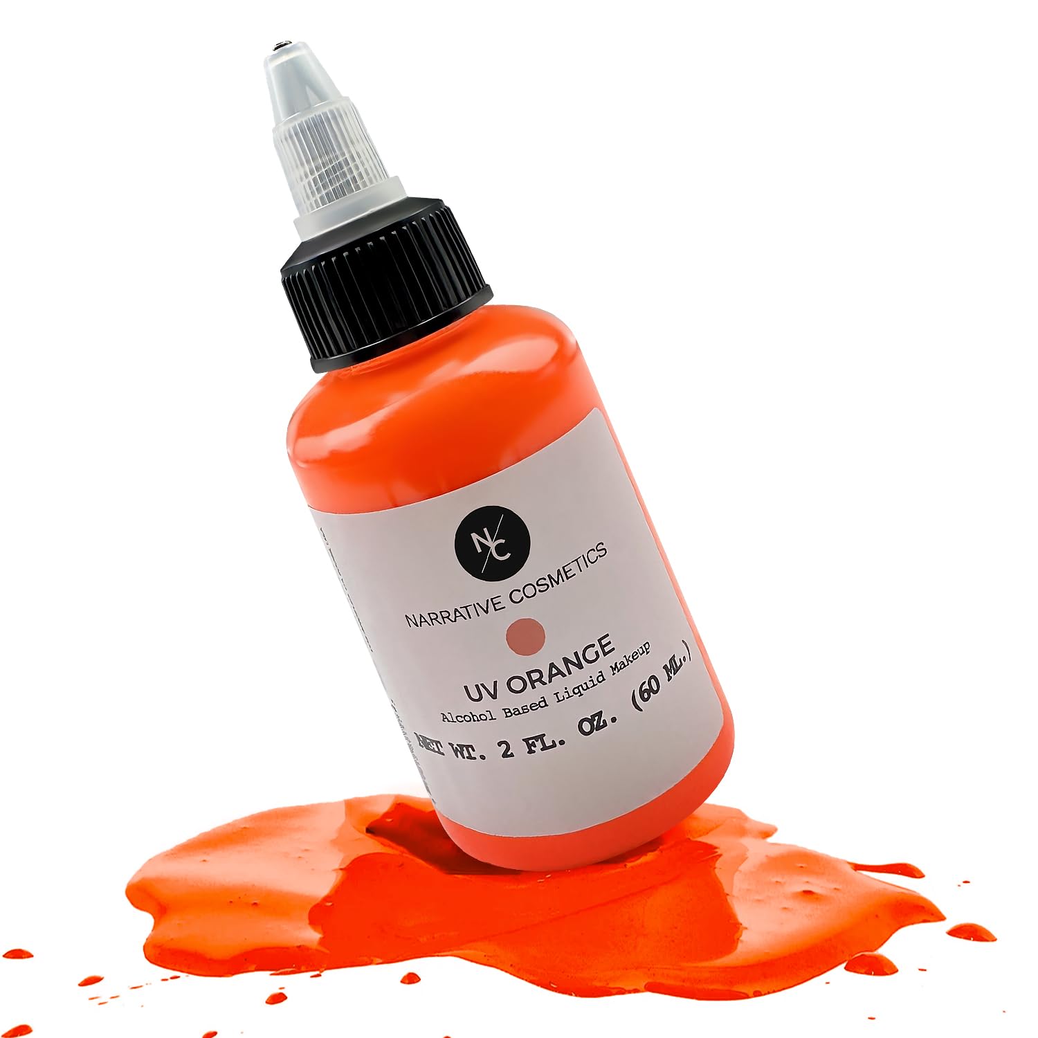 Narrative Cosmetics UV Fluorescent Alcohol Airbrush Paints - 2 fl oz, Glow Effect, Waterproof, Sweatproof, Highly Pigmented Liquid Makeup for