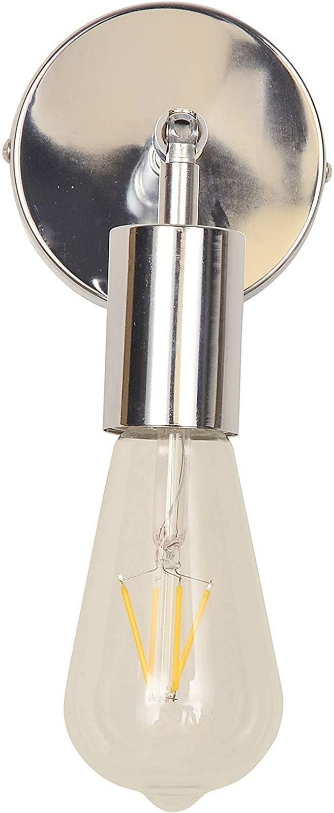 FEE-ZC 1 Light Chrome Bathroom Wall Sconce Set of 2 Industrial Wall Lamp