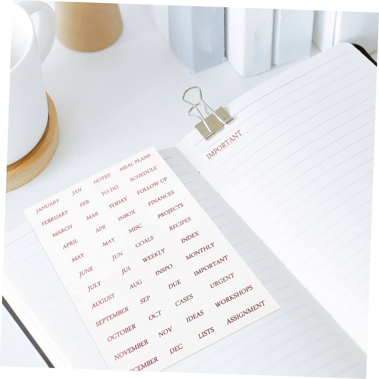EXCEART 32fogli Adesivi Decorativi Per Scrapbook Con Parole Inglesi Adesivi Autoadesivi Per Pianificazione e Decorazione Di Diari Album e Lettere