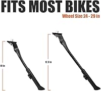 Vista 8 de BV Rear Bike Stand for 24”-29” - Adjustable Bikes Kickstand for Adult Bike with Non-Slip Foot & Spring-Loaded Latch for Stable Any-Angle Stance