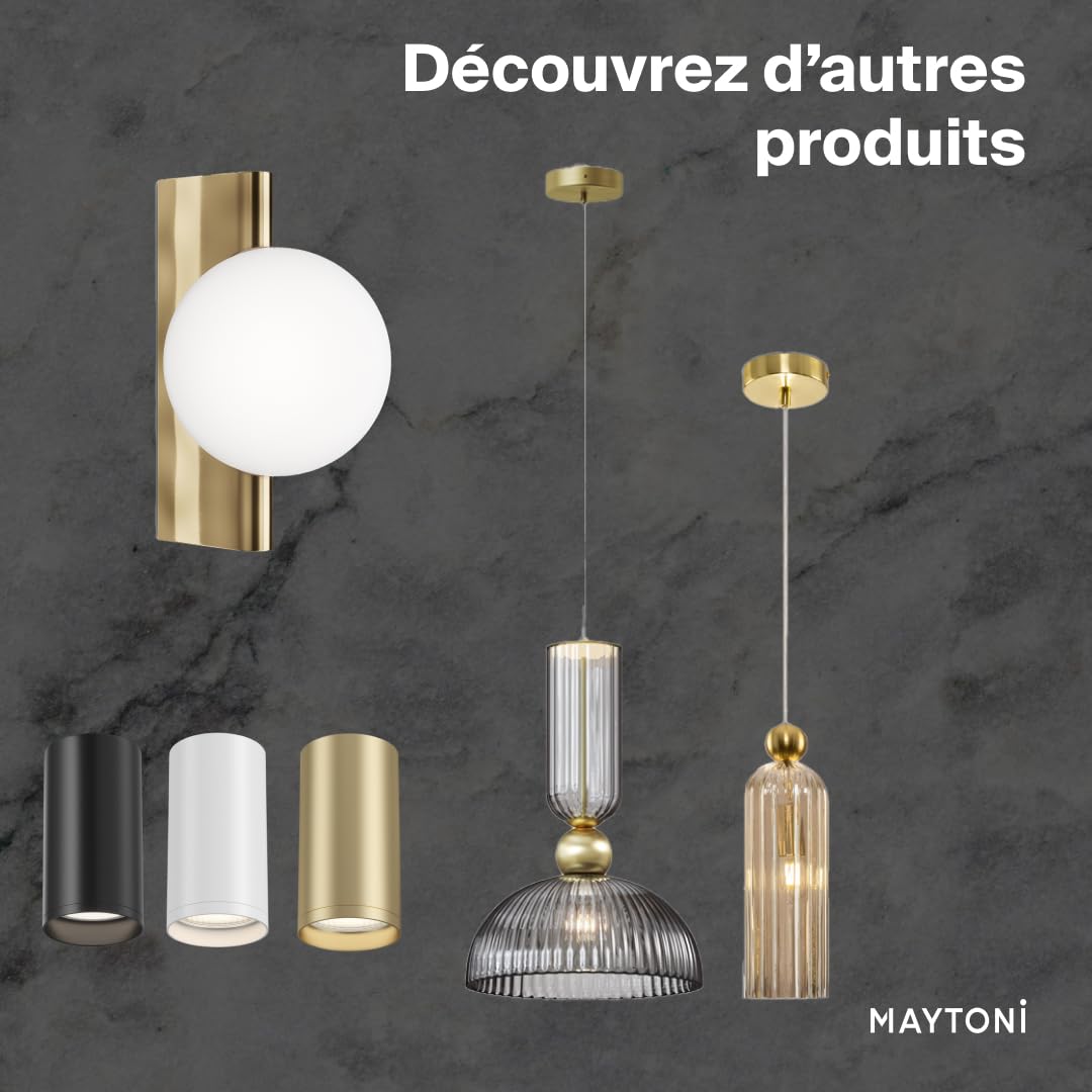 MAYTONI ATOM spot led encastrable carré – Downlight 2 x GU10 (10 W) – plafonnier LED plat en aluminium noir, orientable – luminaire plafonnier design pour cuisine, salon, chambre et couloir