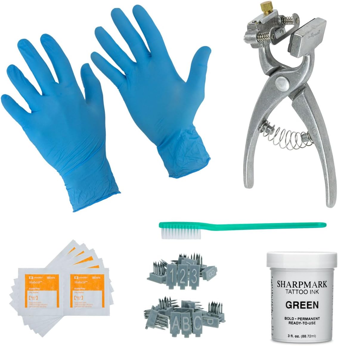 Amazon.com: BOCCS Small Animal Complete Tattooing Kit with 0-9 & A-Z ...