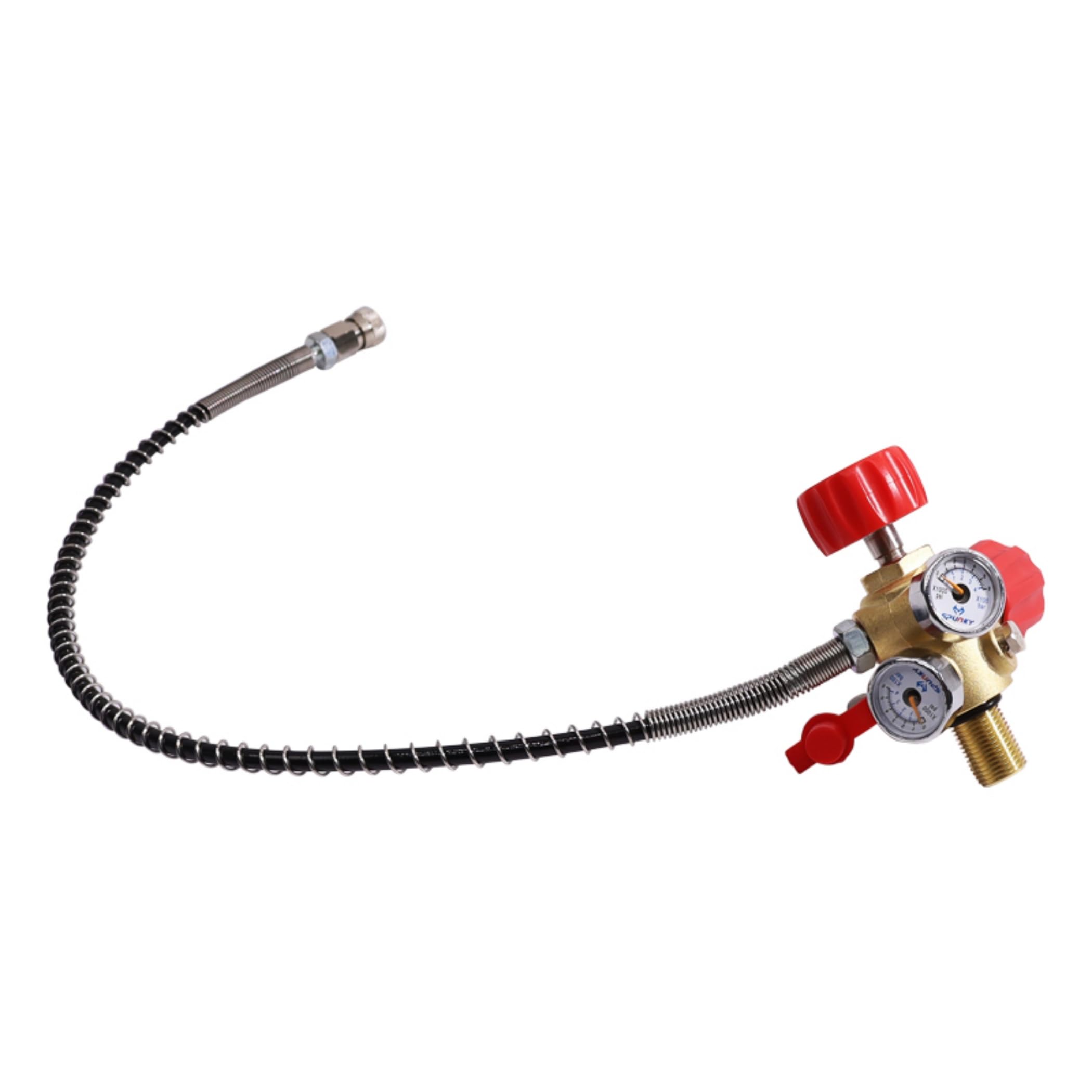 TUXING Valvola DIN Scuba Adattatore M18 × 1,5, Paintball Scuba Stazione di riempimento per serbatoio HPA/PCP Air Tank con manometro ad alta pressione 4500 psi PCP Paintball Riempimento tubo dell'aria