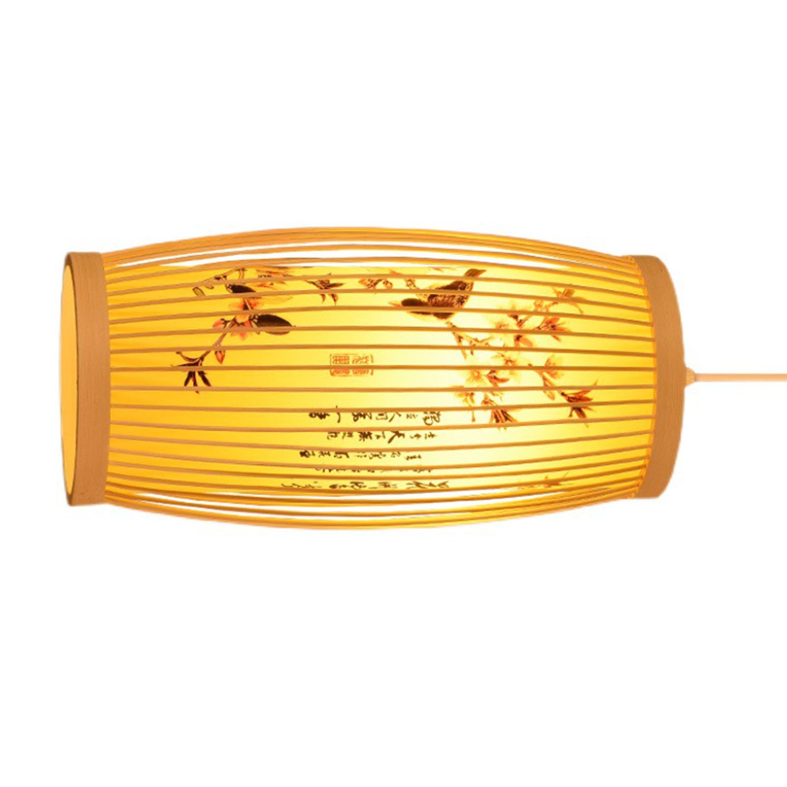 Tkana lampa wisząca, chiński styl japoński retro rattanowy abażur wiszący żyrandol lampa wisząca do restauracji domowej