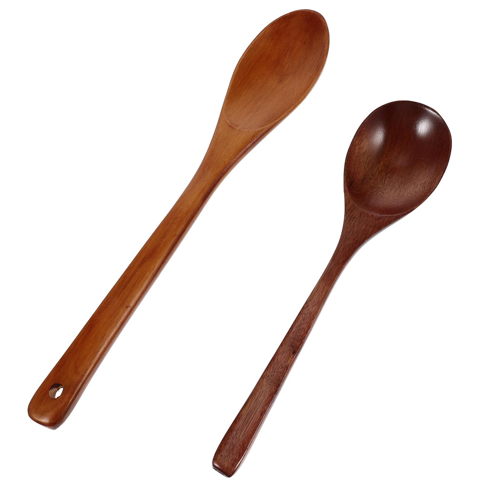 Unomor 2pcs Salad Spoons Soup Spoons Comfortable Grip Portable Handle Rice Stirring Utensils for Kitchen Home and Cafe Use