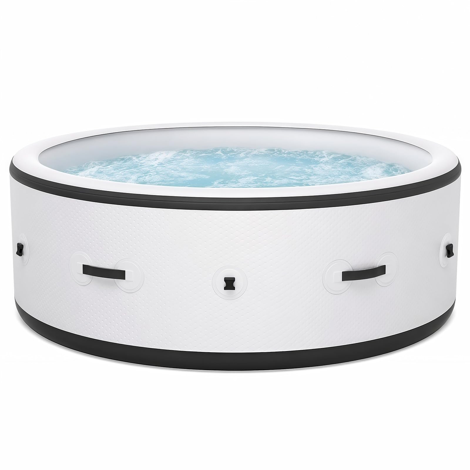 Spa Gonflable Extérieur 4-6 Personnes, Spa Gonflable 206x71 cm Haute Résistance Anti-Crevaison, 150 Jets de Massage, Chauffage 40°C, LED pour Jardin Terrasse Cour