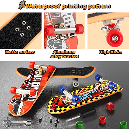 Ketiee Mini Finger Skateboard Ramp Set, Skate Park Kit Ramp With Fingerboard & Mini Finger Pants For Fingerboards Training Props Interactive Freestyle Skate Game, Finger Skateboards For Adults & Kids #TOP3