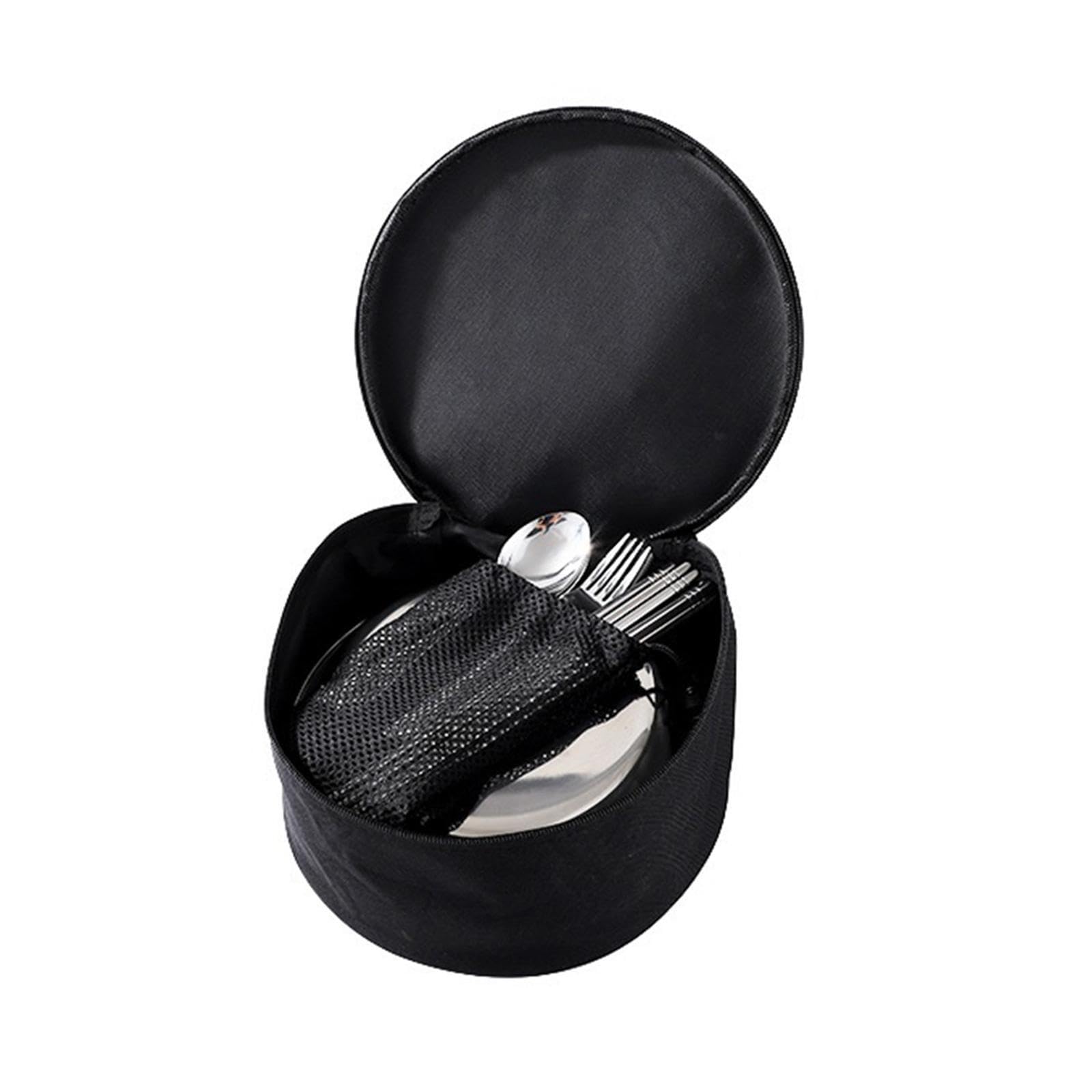 Juego de cocina portátil para exteriores, platos y cuencos de acero inoxidable, utensilios de camping para una limpieza fácil, juego de cubiertos, 36 piezas