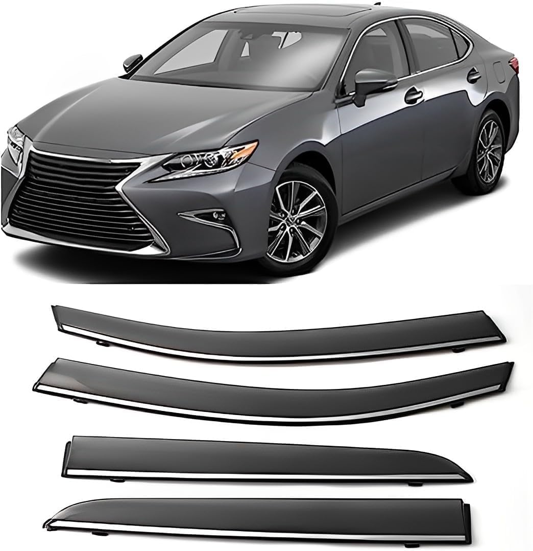 Panxuc Normal Car Wind Deflectors For Lexus Es Es200 Es260 Es300h Es300 2018 2019 2020 2021, Side Window Wind Rain Deflector Window Visor Sun Rain Guard Smoke Guards