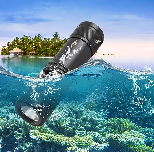 120M Depth Dive Light, Waterproof Underwater 3 Modes LED Scuba Flashlight - image 6