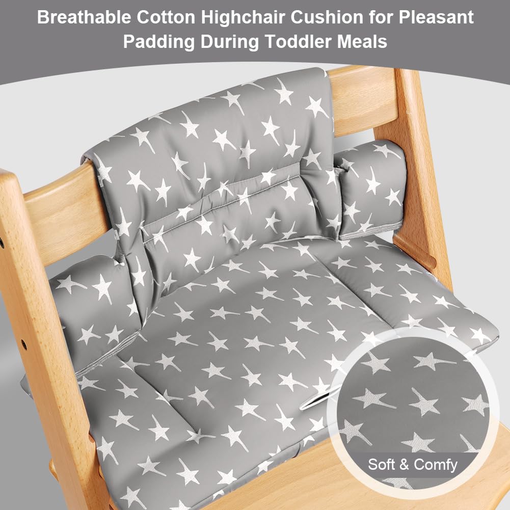 Vicloon Cojín para Trona Compatible con Stokke Tripp Trapp, Funda Trona de Bebe Antideslizantes Universal, con Revestimiento Impermeable, Fácil Limpieza, Suave y Cómodo, Funda de Repuesto (05)