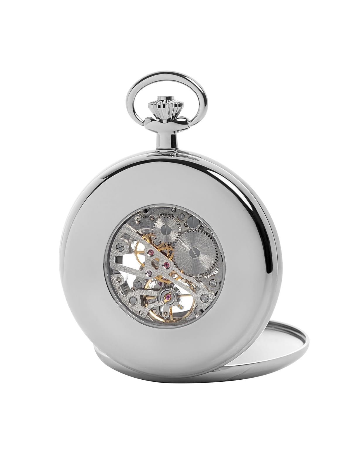 REGENT Herren Taschenuhr Skelett 51 MM Mechanischer Handaufzug incl. Taschenuhren Kette P-769
