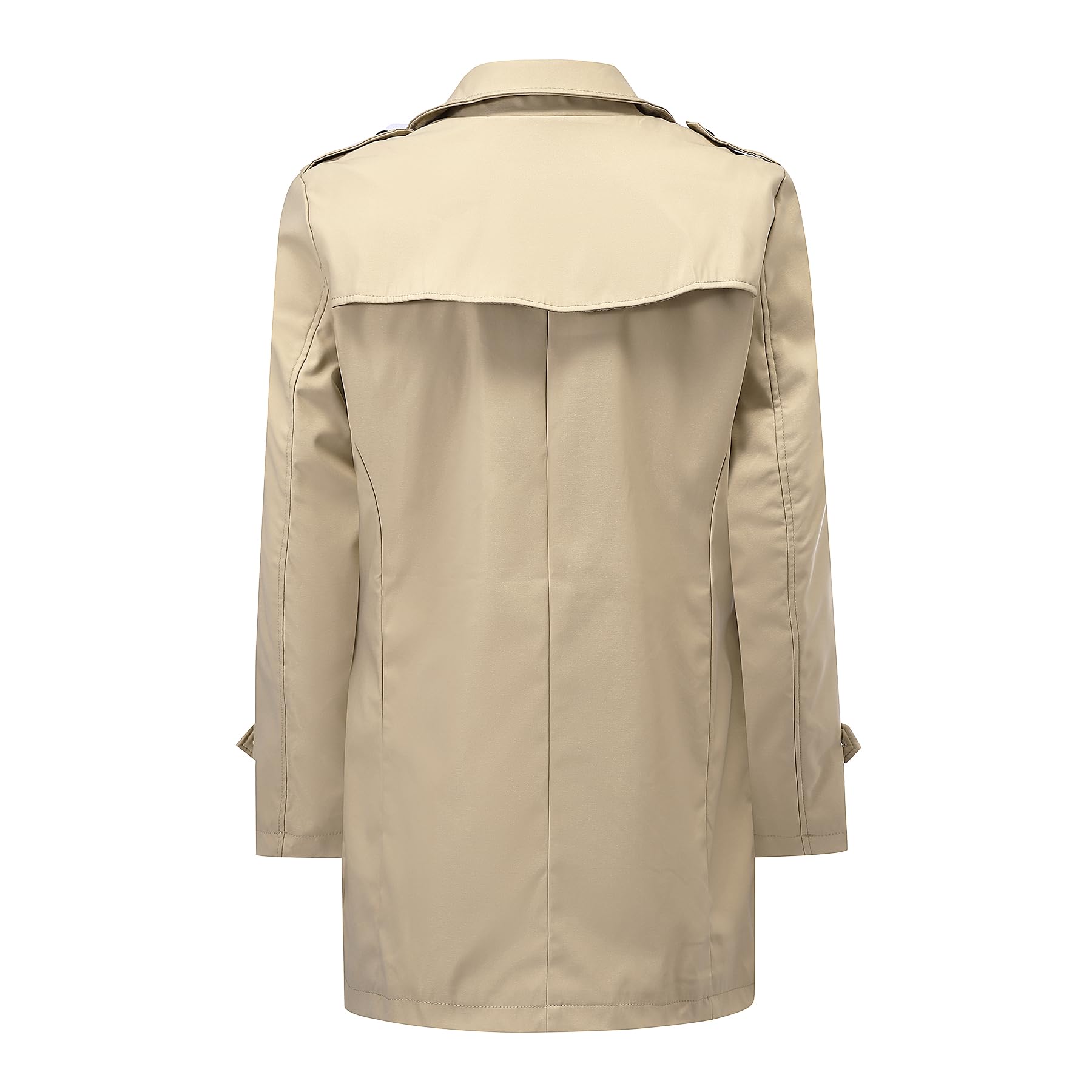 Allthemen Herren Trenchcoat Zweireihig Mantel Herbst Jacke Business Casual Übergangsjacke Mittellang Coat Winddicht