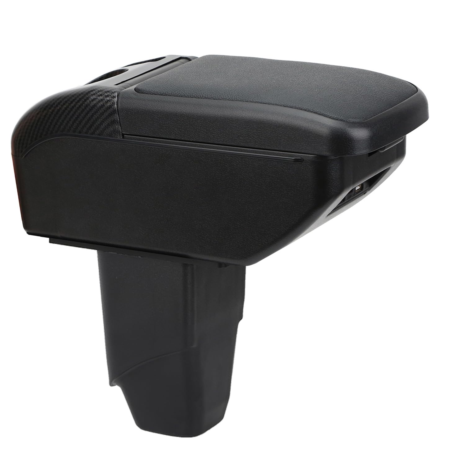 Accoudoir Central Voiture Pour Peugeot 206 1998-2013 - Cuir Noir, Rangement, Couvercle Coulissant