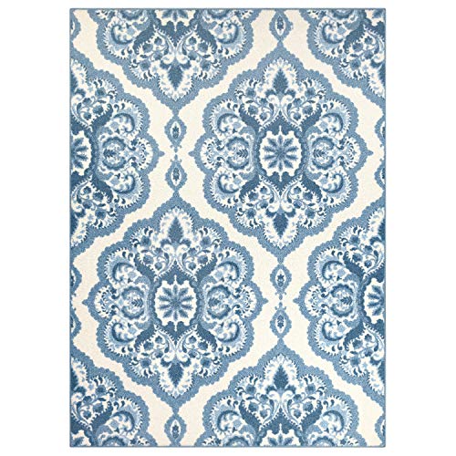 Maples Rugs Vivian Medallion Area Rugs for Living Room & Bedroom [Made in USA], 5 x 7, Blue