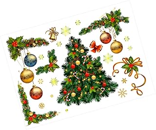 NUSITOU 1 folha de adesivos de Natal adesivos de presépio decalques de janela de inverno decalques de janela de floco de neve adesivos de janela de Natal adesivos de janela de loja decalques de Natal de vidro PVC