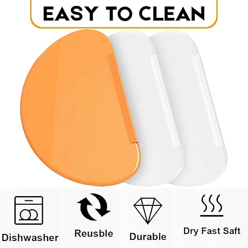 Miniatura 6 de Rascador de masa flexible - SURDOCA 2 PP duro + 1 rascador de plástico suave de TPEE, cortador de masa de borde afilado y ángulos. Raspador